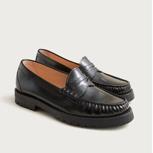 J. Crew Winona lug-sole penny loafers, Black, Size 8